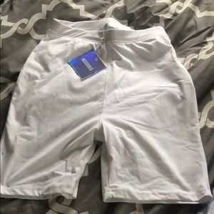 White biker shorts